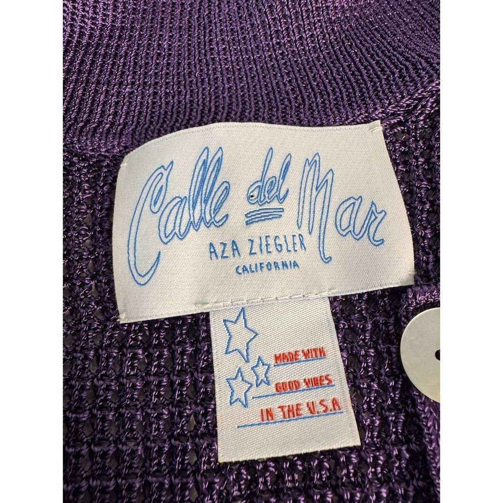 Calle‎ Del Mar Women's Purple Short Sleeve Knit Polo Dress Size Medium - Picture 4 of 11